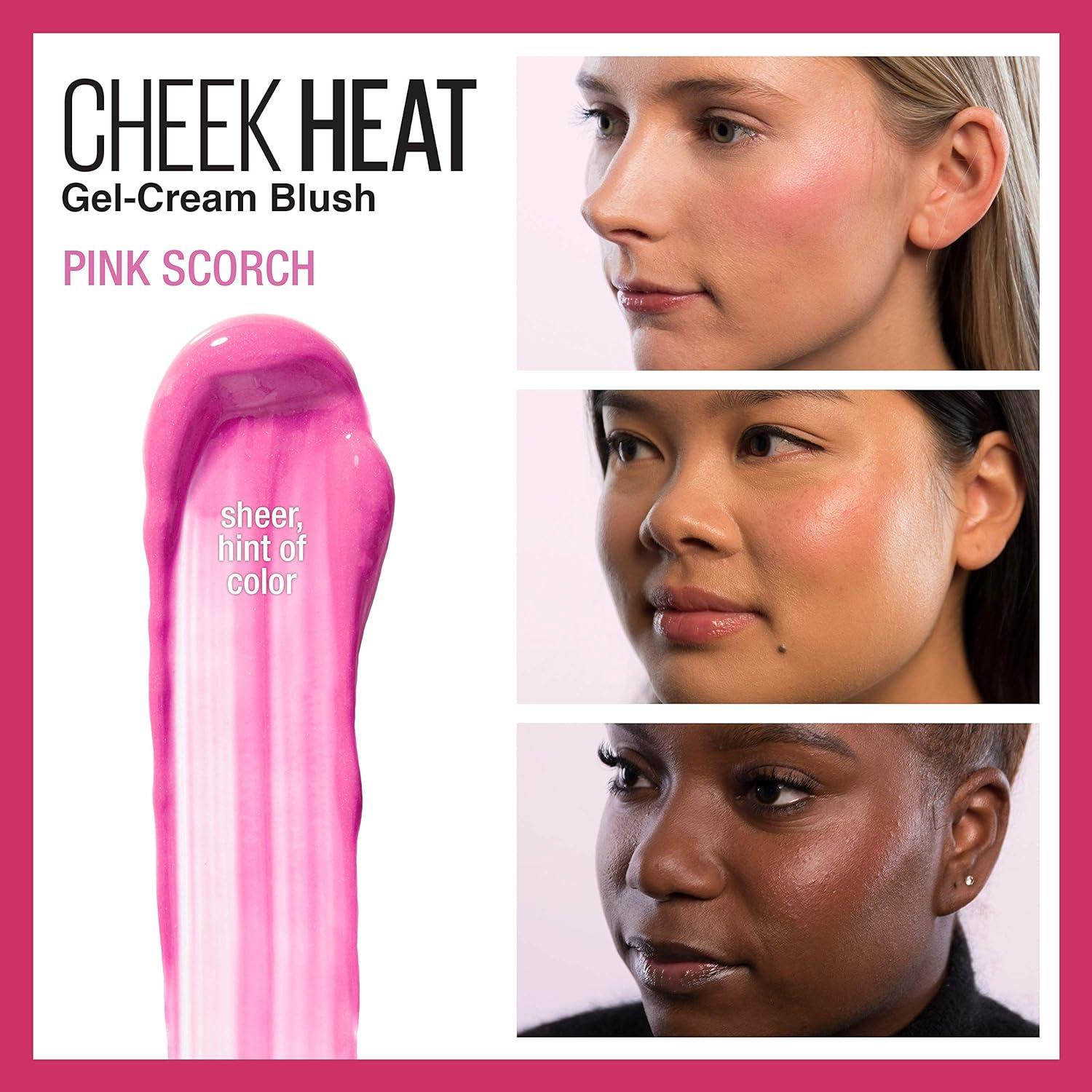 imageMaybelline Cheek Heat GelCream Blush Makeup Lightweight Breathable Feel Sheer Flush Of Color NaturalLooking Dewy Finish OilFree Fuchsia Spark 1 Count10 PINK SCORCH