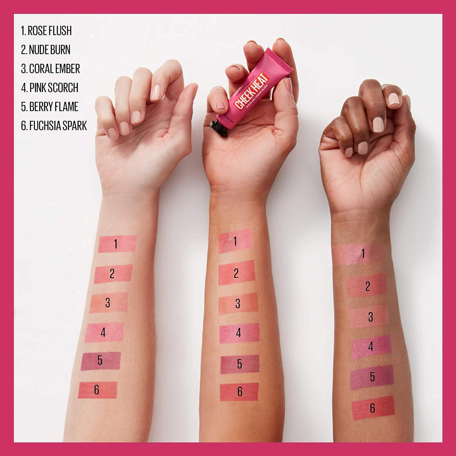 imageMaybelline Cheek Heat GelCream Blush Makeup Lightweight Breathable Feel Sheer Flush Of Color NaturalLooking Dewy Finish OilFree Fuchsia Spark 1 Count10 PINK SCORCH