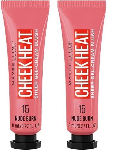 imageMaybelline Cheek Heat GelCream Blush Makeup Lightweight Breathable Feel Sheer Flush Of Color NaturalLooking Dewy Finish OilFree Fuchsia Spark 1 Count15 NUDE BURN