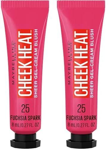imageMaybelline Cheek Heat GelCream Blush Makeup Lightweight Breathable Feel Sheer Flush Of Color NaturalLooking Dewy Finish OilFree Fuchsia Spark 1 Count25 FUCHSIA SPARK