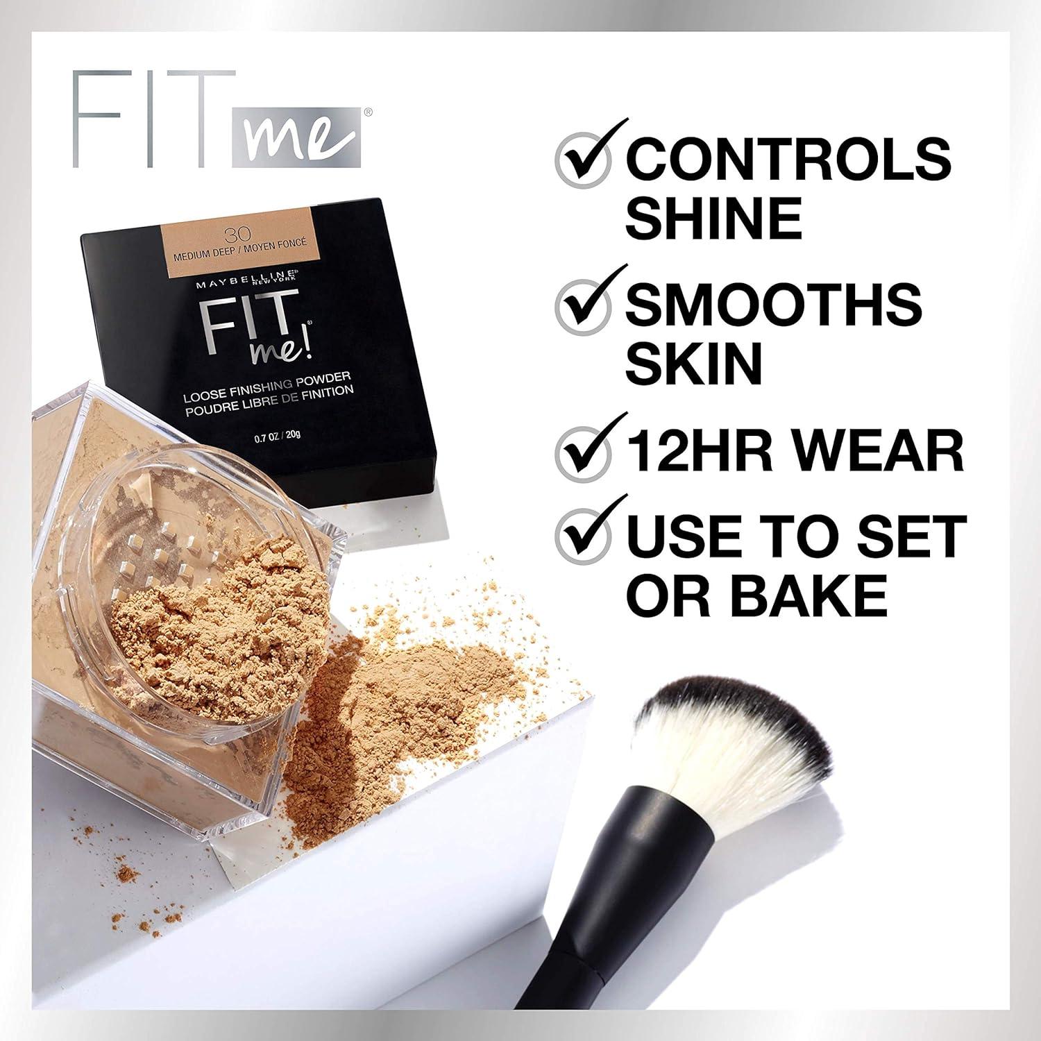 imageMaybelline Fit Me Loose Finishing Powder  Fit Me Blush Makeup Bundle Includes 1 Setting Powder in Medium and 1 Blush in MauveLIGHT  PINK BUNDLE
