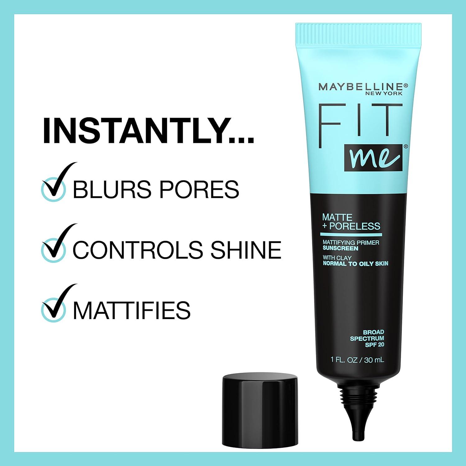 imageMaybelline Fit Me Matte  Poreless Liquid Foundation  Fit Me Mattifying Primer Makeup Bundle Includes 1 Foundation in Porcelain and 1 PrimerPRIMER  PORCELAIN FOUNDATION BUNDLE