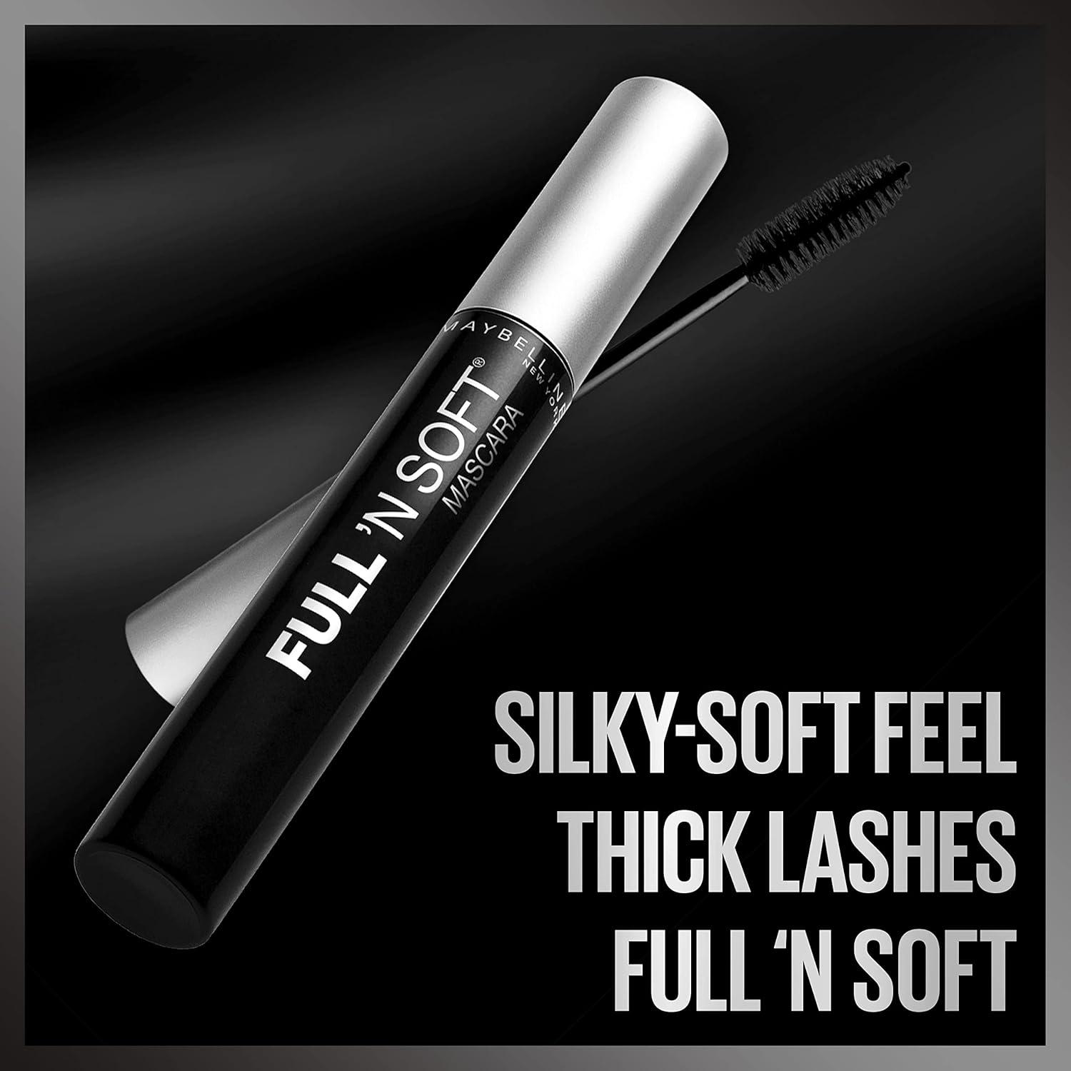 imageMaybelline Full N Soft Waterproof Mascara  Eyestudio Master Precise All Day Waterproof Liquid Eyeliner Makeup Bundle Includes 1 Mascara in Very Black and 1 Eyeliner in BlackVERY BLACK  BLACK LINER BUNDLE