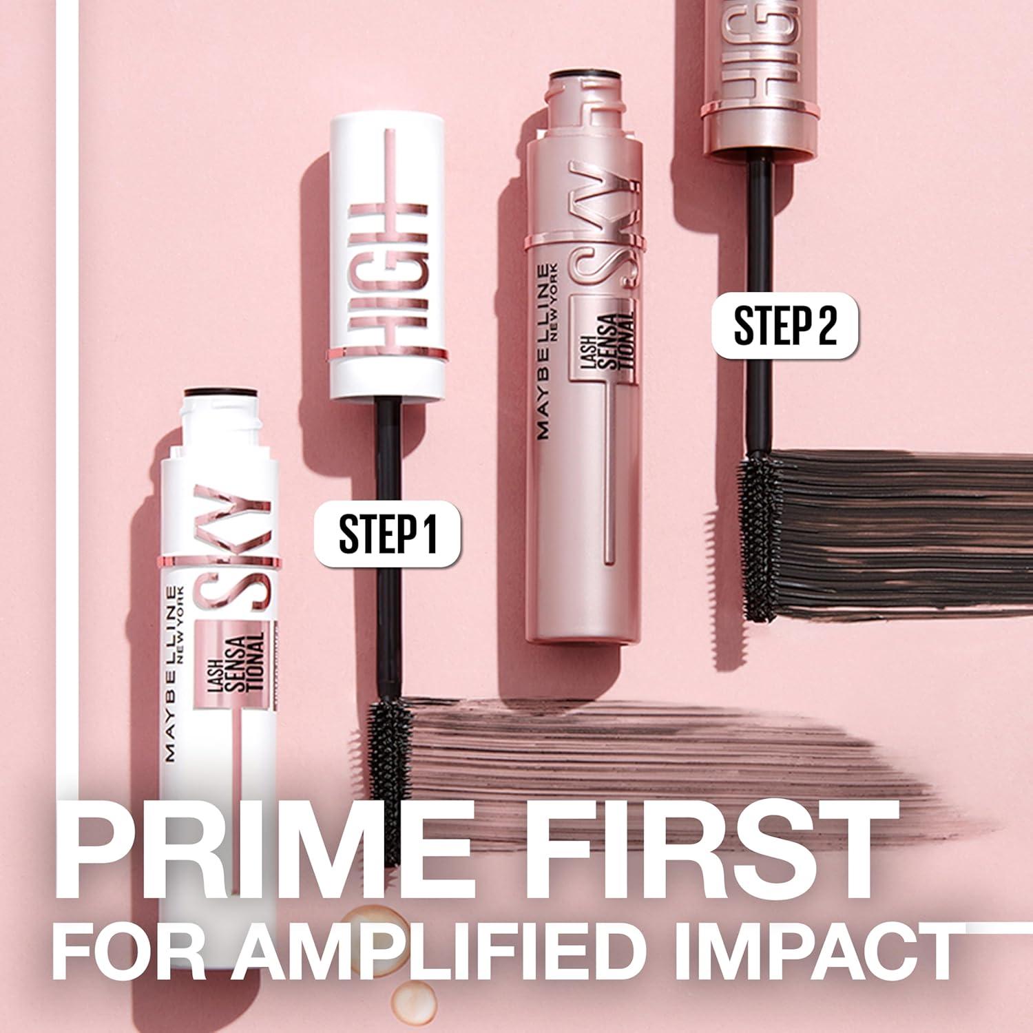 imageMaybelline Lash Sensational Sky High Washable Mascara  Boosting Lash Primer Makeup Bundle Includes 1 Mascara in Blackest Black and 1 Eyelash Primer in Soft Black