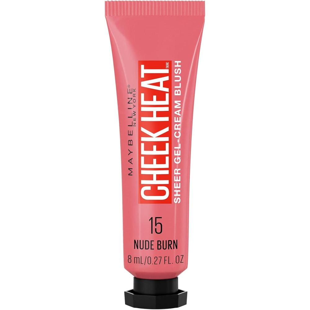 imageMaybelline Cheek Heat GelCream Blush Makeup Lightweight Breathable Feel Sheer Flush Of Color NaturalLooking Dewy Finish OilFree Fuchsia Spark 1 Count15 NUDE BURN