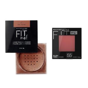 imageMaybelline Fit Me Loose Finishing Powder  Fit Me Blush Makeup Bundle Includes 1 Setting Powder in Medium and 1 Blush in MauveDARK  BERRY BLUSH BUNDLE