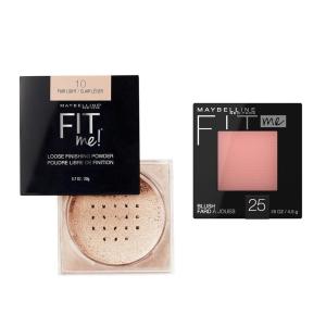 imageMaybelline Fit Me Loose Finishing Powder  Fit Me Blush Makeup Bundle Includes 1 Setting Powder in Medium and 1 Blush in MauveLIGHT  PINK BUNDLE