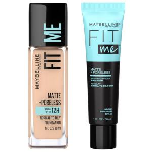 imageMaybelline Fit Me Matte  Poreless Liquid Foundation  Fit Me Mattifying Primer Makeup Bundle Includes 1 Foundation in Porcelain and 1 PrimerPRIMER  CREAMY BEIGE FOUNDATION BUNDLE