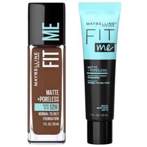 imageMaybelline Fit Me Matte  Poreless Liquid Foundation  Fit Me Mattifying Primer Makeup Bundle Includes 1 Foundation in Porcelain and 1 PrimerPRIMER  JAVA FOUNDATION BUNDLE