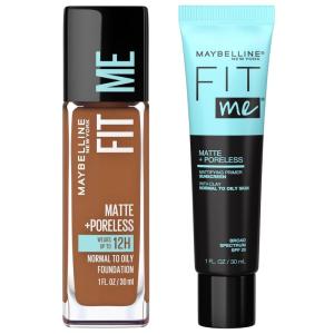 imageMaybelline Fit Me Matte  Poreless Liquid Foundation  Fit Me Mattifying Primer Makeup Bundle Includes 1 Foundation in Porcelain and 1 PrimerPRIMER  MOCHA FOUNDATION BUNDLE