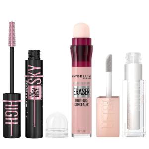 imageMaybelline Lash Sensational Sky High Washable Mascara Cosmic Black  Instant Age Rewind Eraser Dark Circles Treatment MultiUse Concealer 160 Lifter Gloss Pearl Silver Pearl Clear BundleMASCARA  CONCEALER  LIP GLOSS BUNDLE