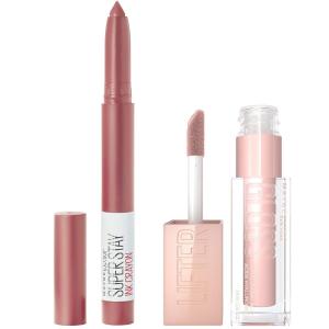 imageMaybelline Super Stay Ink Crayon Lipstick Makeup Lead The Way Pink Beige  Maybelline Lifter Gloss Ice Pink Neutral BundleLEAD THE WAY  ICE BUNDLE