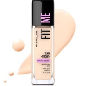imageMaybelline Fit Me Dewy  Smooth Liquid Foundation Makeup Warm Nude 1 Count Packaging May Vary102 FAIR PORCELAIN