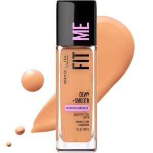 imageMaybelline Fit Me Dewy  Smooth Liquid Foundation Makeup Warm Nude 1 Count Packaging May Vary322 WARM HONEY