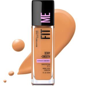 imageMaybelline Fit Me Dewy  Smooth Liquid Foundation Makeup Warm Nude 1 Count Packaging May Vary330 TOFFEE
