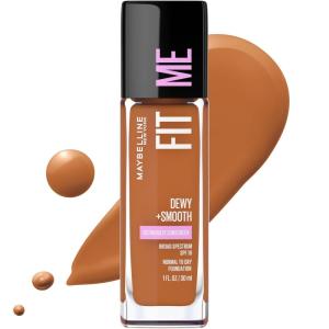 imageMaybelline Fit Me Dewy  Smooth Liquid Foundation Makeup Warm Nude 1 Count Packaging May Vary360 MOCHA