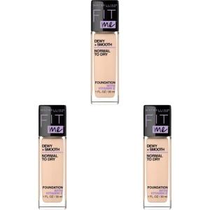 imageMaybelline Fit Me Dewy  Smooth Liquid Foundation Makeup Warm Nude 1 Count Packaging May VaryIvory