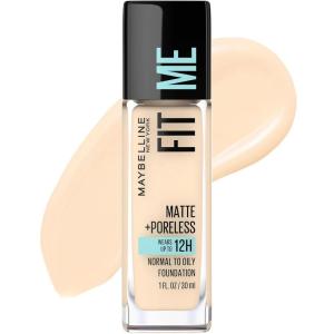 imageMaybelline Fit Me Matte  Poreless Liquid OilFree Foundation Makeup Sun Beige 1 Count Packaging May Vary110 PORCELAIN