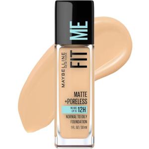 imageMaybelline Fit Me Matte  Poreless Liquid OilFree Foundation Makeup Sun Beige 1 Count Packaging May Vary128 WARM NUDE