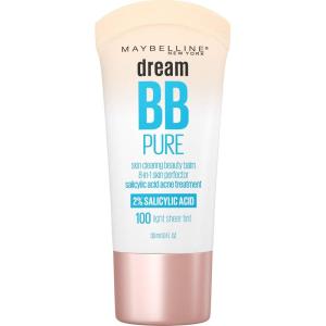 imageMaybelline Dream Pure Skin Clearing BB Cream 8in1 Skin Perfecting Beauty Balm With 2 Salicylic Acid Sheer Tint Coverage OilFree LightMedium 1 Count100 LIGHT