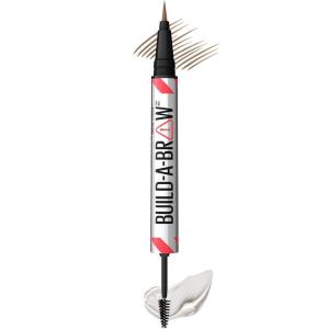 imageMaybelline BuildABrow 2in1 Brow Pen and Sealing Eyebrow Gel Eyebrow Makeup for RealLooking Fuller Brows Deep Brown 1 Count255 SOFT BROWN