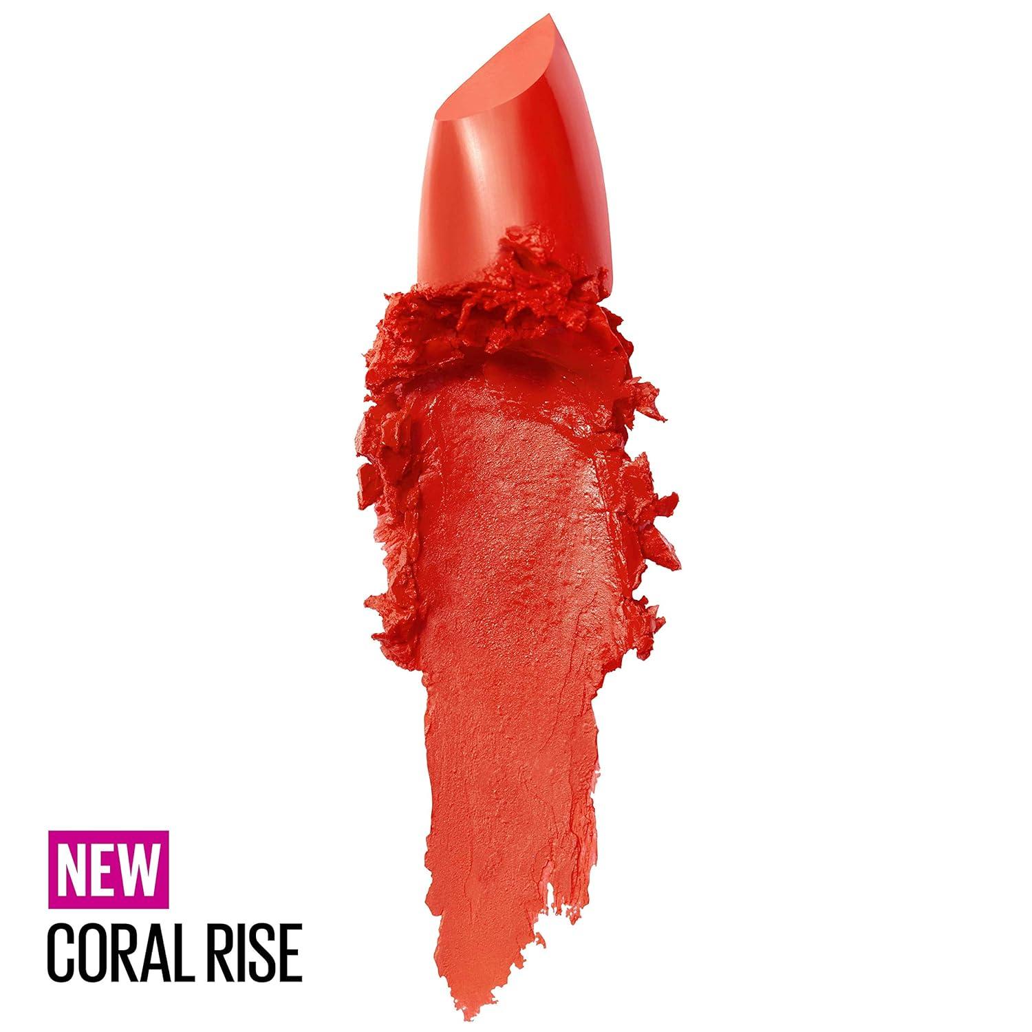imageMaybelline New York Color Sensational Lipstick Lip Makeup Matte Finish Hydrating Lipstick Nude Pink Red Plum Lip Color Touch Of Spice 1 Count344 CORAL RISE