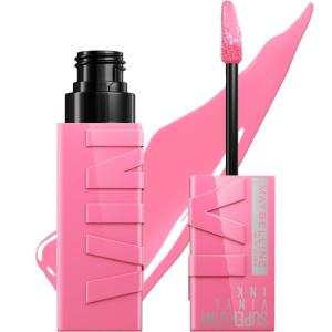 imageMaybelline Super Stay Vinyl Ink Longwear NoBudge Liquid Lipcolor Makeup Highly Pigmented Color and Instant Shine Cheeky Rose Nude Lipstick 014 fl oz 1 Count155 UPBEAT