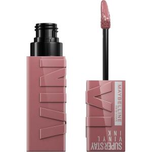 imageMaybelline Super Stay Vinyl Ink Longwear NoBudge Liquid Lipcolor Makeup Highly Pigmented Color and Instant Shine Cheeky Rose Nude Lipstick 014 fl oz 1 Count110 AWESTRUCK