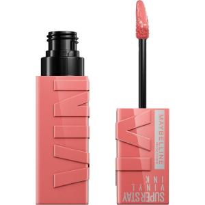 imageMaybelline Super Stay Vinyl Ink Longwear NoBudge Liquid Lipcolor Makeup Highly Pigmented Color and Instant Shine Cheeky Rose Nude Lipstick 014 fl oz 1 Count100 CHARMED