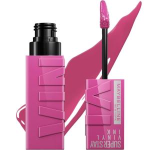 imageMaybelline Super Stay Vinyl Ink Longwear NoBudge Liquid Lipcolor Makeup Highly Pigmented Color and Instant Shine Cheeky Rose Nude Lipstick 014 fl oz 1 Count165 EDGEY