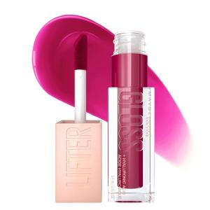 imageMaybelline Lifter Gloss Hydrating Lip Gloss with Hyaluronic Acid High Shine for Plumper Looking Lips Ruby Berry Neutral 018 OunceTAFFY