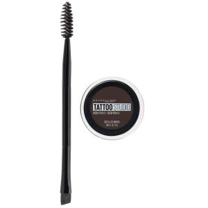 imageMaybelline TattooStudio Brow Pomade Long Lasting Buildable Eyebrow Makeup Ash Brown 1 Count382 BLACK BROWN